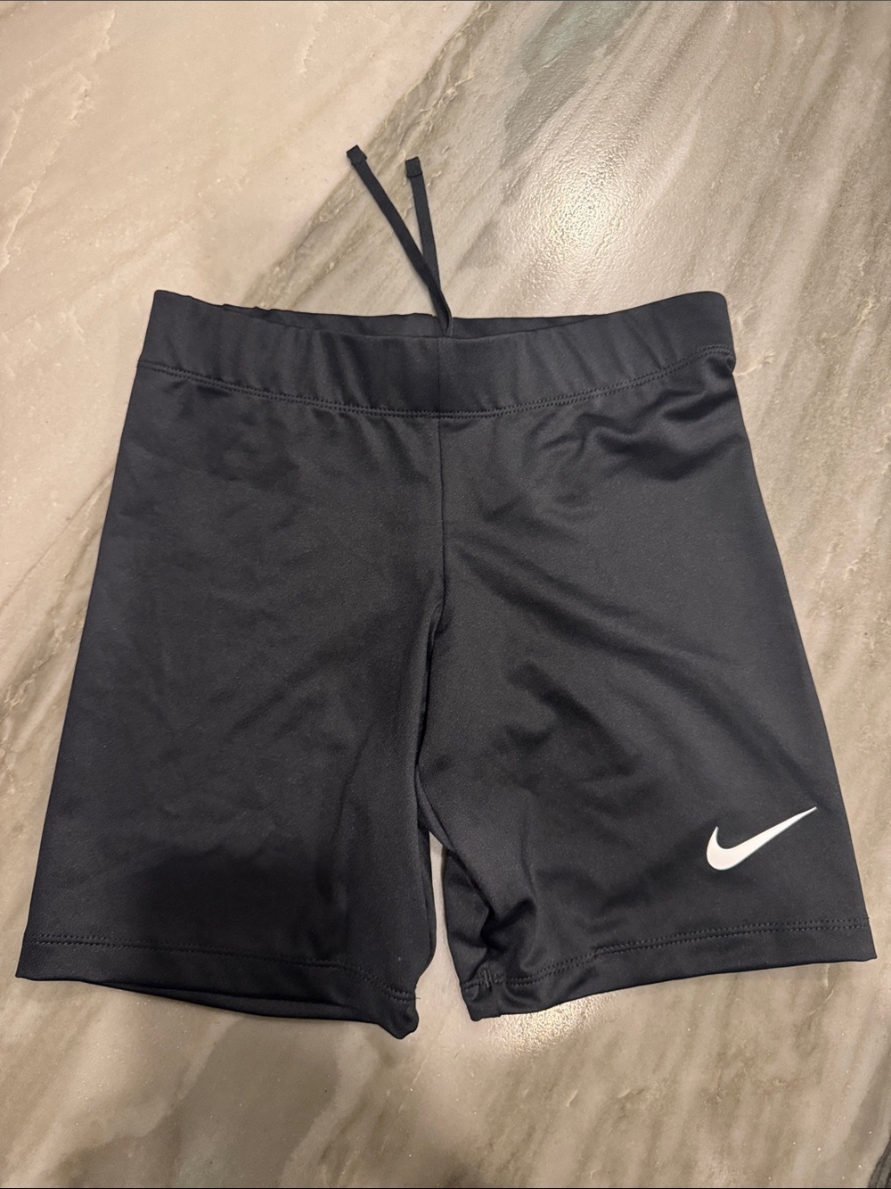 Nike Black Youth Performance Bike Shorts with White Swoosh